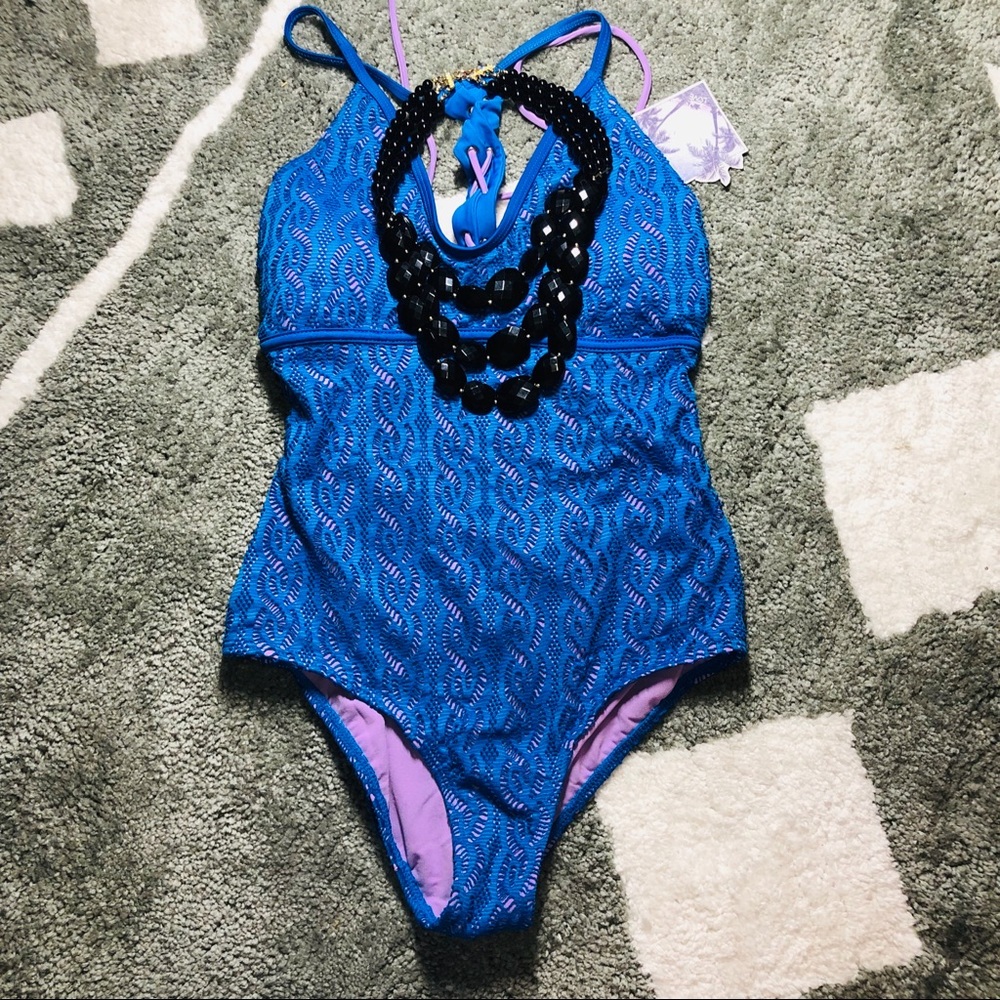 ‼️YMI‼️LACE ONE PIECE BLUE SWIM WEAR